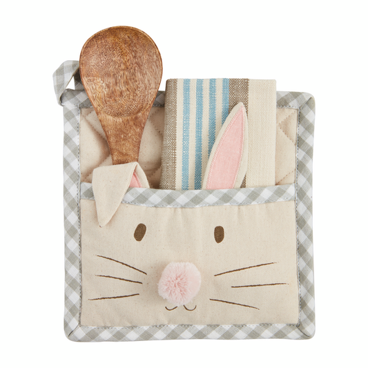 Square Bunny Pot Holder Set